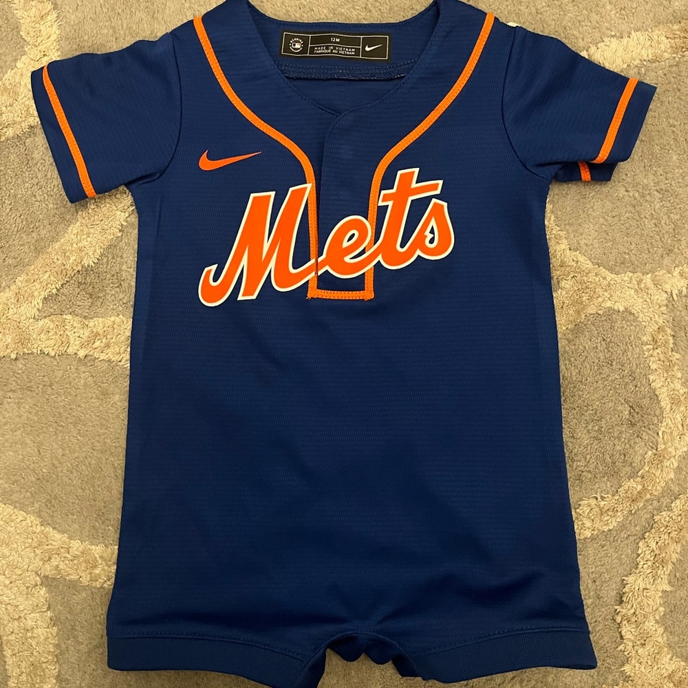 Nike MLB Blue and Orange Mets Bodysuit